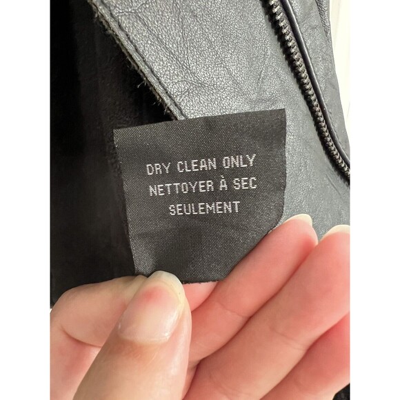 Le Chateau Womens Genuine Leather Moto Jacket Medium Black Asymmetrical Zipper - Picture 7 of 9